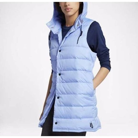 NEW Women's Small NIKE The NikeLab Essentials Padded Vest Blue 848739-438 - Picture 1 of 6